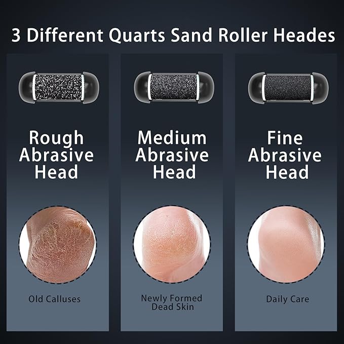 Foot Callus Remover, Rechargeable Electronic Foot File- Ideal Gift, Professional Pedicure Tools, Waterproof Foot Scrubber, Electric Pedicure Kit Feet Care for Dead Skin- Long Service Time