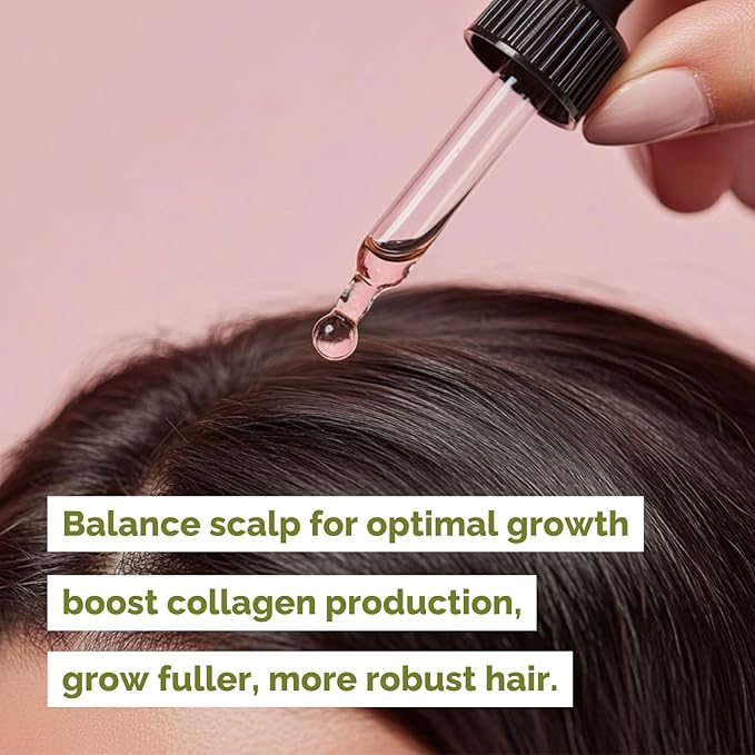 Just Nutritive Rosemary & Onion Hair Growth Oil Treatment for Thinning, Breakage, Scalp Health, Collagen Boost, Antioxidants, Omega-3 & 6 Fatty Acids for Stronger, Thicker Hair - 1 oz