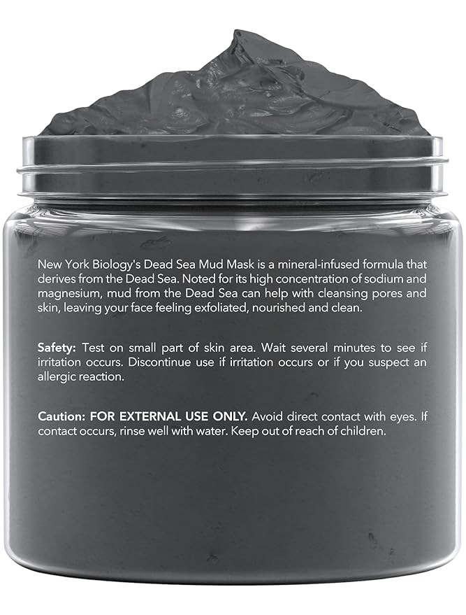 New York Biology Dead Sea Mud Mask for Face and Body | with Lavender | Spa Quality Pore Refiner for Oily Skin | Natural Skincare for Women & Men | Tighten Skin for A Healthier Complexion | 8.8 oz