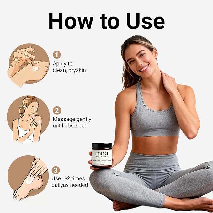 Mira Relief Repair Lotion – Lightweight Body Lotion & Extracted Botanical Blend, Gentle Soothing Hydrating Formula – Fast-Absorbing for All Skin Types (99mL / 3.5 fl oz)