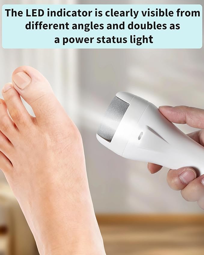 Electric Foot Callus Remover, Rechargeable Foot Care Tool with 3 Speed Settings, Waterproof Foot File, Portable Foot Dead Skin Remover, Smooth Heels, Home or Travel Spa Foot Care