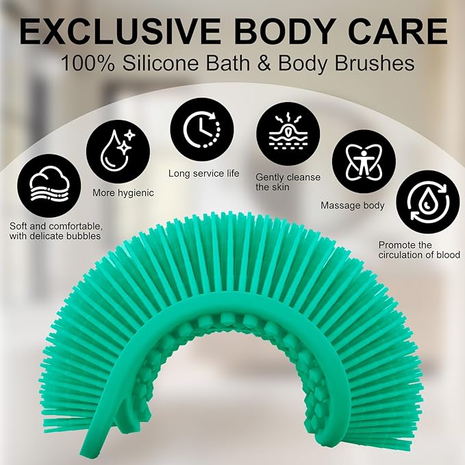 Soft Silicone Body Scrubber, 3 PCS Exfoliating Silicone Loofah, Body Scrubber Shower Brush Exfoliating and Massage 2 in 1, Bath Shower Brush for Cleaning Sensitive Skin Kids Women Men, Lather Well