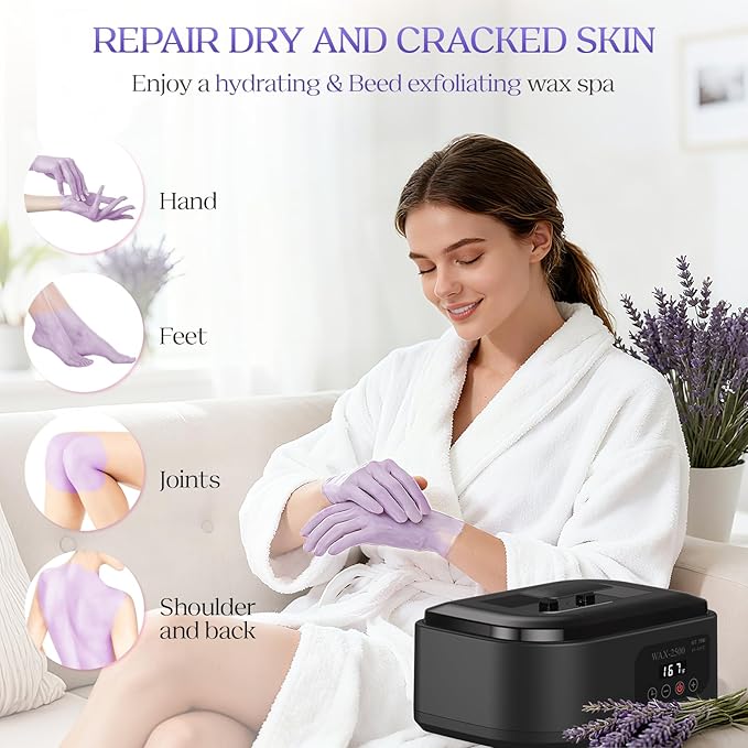 Paraffin Wax Machine for Hands and Feet–Paraffin Wax Warmer with Auto-Timer and Keep Warm Mode, Paraffin Wax Bath Moisturizing Kit for Arthritis, Skin Hydration, Relax Muscles-Black