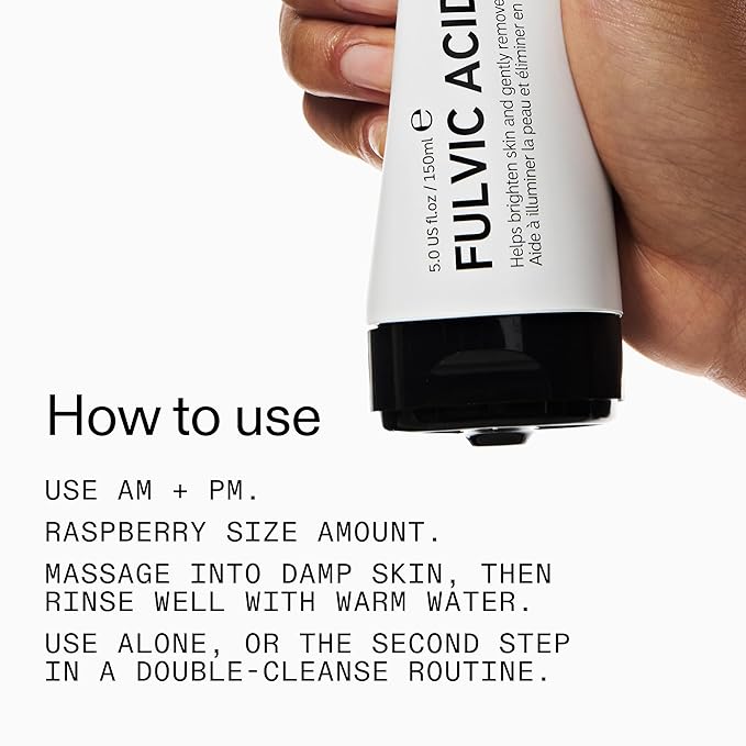 The INKEY List Fulvic Acid Brightening Cleanser 5 Fl Oz, Removes Makeup, For a Healthy Looking Complexion, Fragrance Free, Suitable For All Skin Types