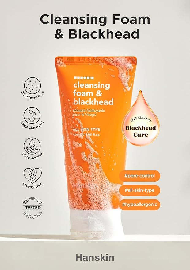 Hanskin Deep Pore Care Trio – PHA Cleansing Oil, Foam Face Wash & BHA Cleansing Balm | Double Cleanse & Blackhead Care | Korean Oil Cleanser Set, K-Beauty