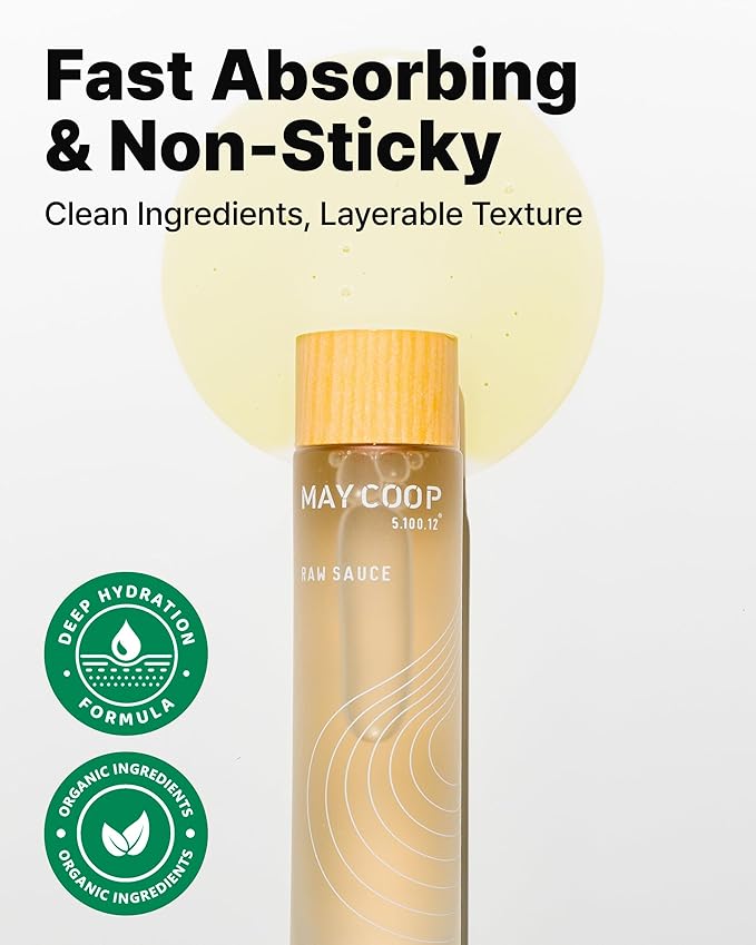 MAY COOP Moisture Essence Toner – Korean Hydrating & Nourishing Skincare for Dry Sensitive Skin with Wildcrafted Centella Asiatica, Rice Water & Birch Bark – Fast-Absorbing Texture – 1.35 fl. oz.