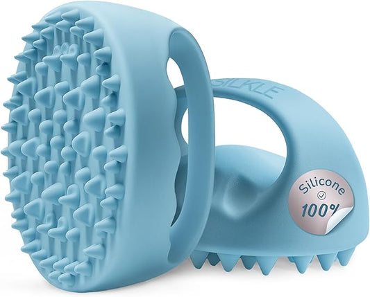 Anti-Cellulite Silicone Massager Brush - Deep Tissue Body Scrubber for Cellulite Remover, Skin Firming & Lymphatic Drainage - Exfoliating Massage Tool with Grip Handle for Legs & Body - Blue