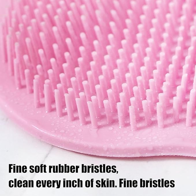Silicone Shower Foot Scrubber Mat, 2025 New Silicone Foot Scrubber for Shower, Back Massage Pad with Suction Cups Non-Slip Exfoliating (Pink,2)