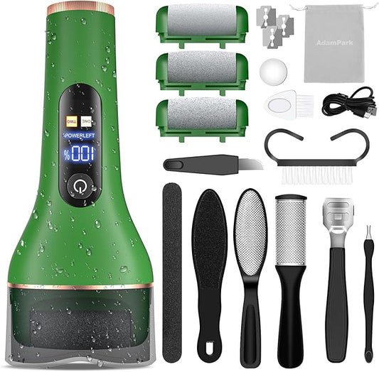 Electric Callus Remover for Feet,Rechargeable Portable Electronic Foot File Pedicure Kits,Professional Waterproof Pedi Feet Care Tools Wet&Dry Foot Scrubber File Perfect for Hard Cracked Dry Dead Skin