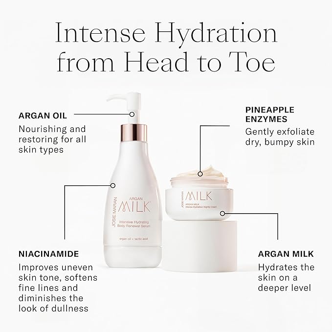 Josie Maran Pure Argan Milk - Anti Aging Face Serum with Argan Oil for Long-Lasting Hydration and a Fresh, Radiant Glow - Suitable for Dry, Sensitive Skin (1 Fl Oz)