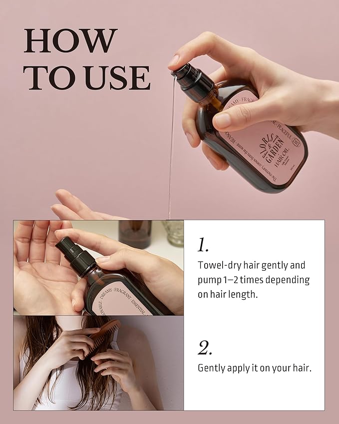 Milk Protein Intensive Perfume Hair Oil - Korean Anti Frizz Nourishing & Smoothing Hair Serum - Cozy Wood & Fig Scent - with 10,000ppm Argan Oil & 6 Plant-Based Oils, 3.38 fl.oz.