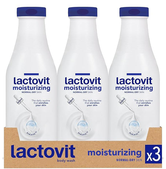 Lactovit | Moisturizing Body Wash | Hydrating Shower Gel | For all Skins | With ProLactiC10, Collagen & Elastin Booster | Smooth & Youthful Skin | Dermatologist Recommended | 3 x 600 ml