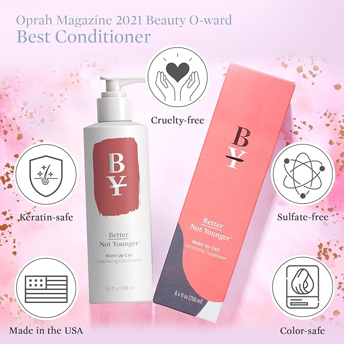 Better Not Younger Wake Up Call Volumizing Conditioner 8.4 fl oz with Biotin – For Women Over 40 with Thinning Hair -Volumizes, Lifts & Nourishes - Thickening, Color-Safe, Sulfate Free Conditioner.