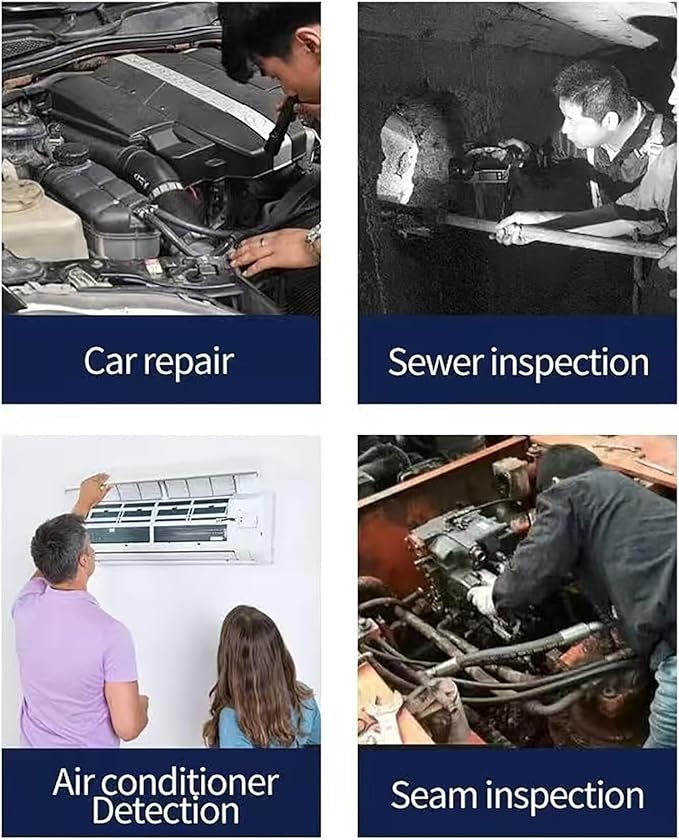 32.8FT Flexible Borescope Camera- 4.3" 1280P HD, IP67 Waterproof Industrial Endoscope Camera for Sewer/Automotive Pipe/Wall Inspection,1pack