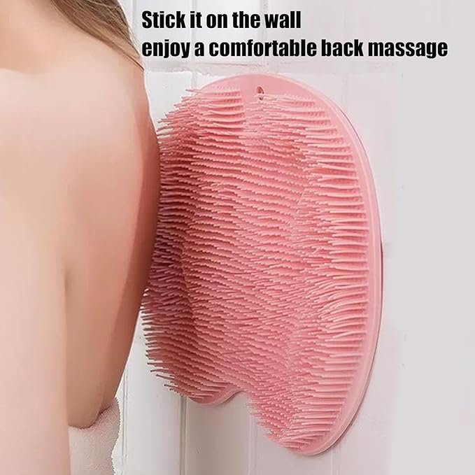 Silicone Shower Foot Scrubber Mat, 2025 New Silicone Foot Scrubber for Shower, Back Massage Pad with Suction Cups Non-Slip Exfoliating (Gray,1)