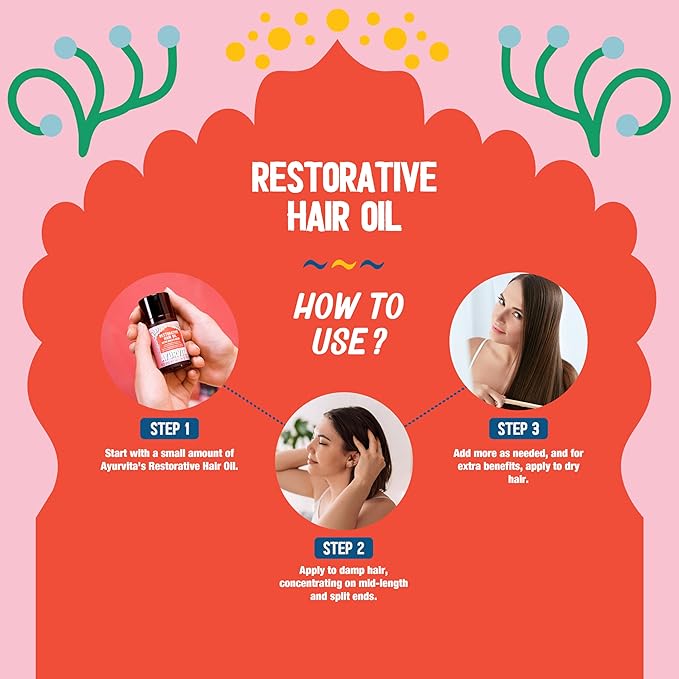Restorative Hair Oil - Amla for Strengthening & Neem for Preventing Dryness and Dandruff - For Dry, Damaged Hair Growth - For Men & Women - 2 fl oz