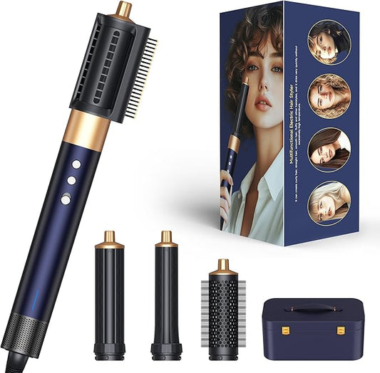 & HR-01 Multifunctional Hair Styler (3+2+2+1) 8-in-1 Integrated Functions: Negative Ion Hair Dryer, Hot Air Styler - No Heat Damage, Quick Drying, Straightening, Curling & Volumizing