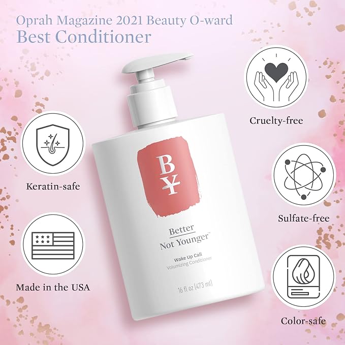 Better Not Younger Wake Up Call Volumizing Conditioner 16 fl oz with Biotin – For Women Over 40 with Thinning Hair -Volumizes, Lifts & Nourishes - Thickening, Color-Safe, Sulfate Free Conditioner.