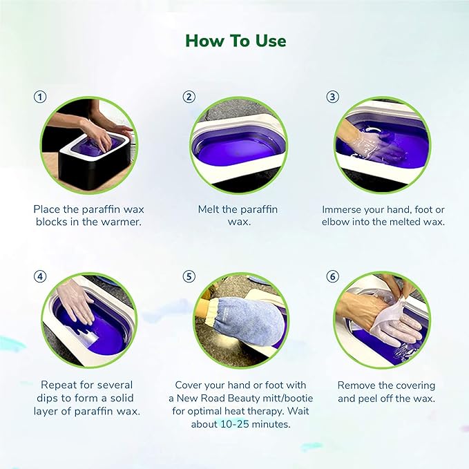 Paraffin Wax Machine for Hand and Feet, Paraffin Wax Kit, Quick Heating Touch Screen Paraffin Bath, Purple Terry-Cloth Mitts and Booties, Paraffin Wax for Arthritis, 4-Pack Peach