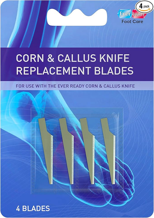 Ever Ready Corn & Callus Trimmer Refills x 4 - - Instant Relief from Corns | Removes Dry, Hard & Cracked Skin | Home Pedicure Treatment for Footcare