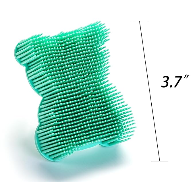 Premium Sensory Brushes for Kids or Autism,Soft Silicone Body Scrubber,2 in 1 Sensory Room Occupational Therapy,Silicone Loofah,Pets Shower Brush Bath Brush Shampoo Brush (3pcs(Bear))