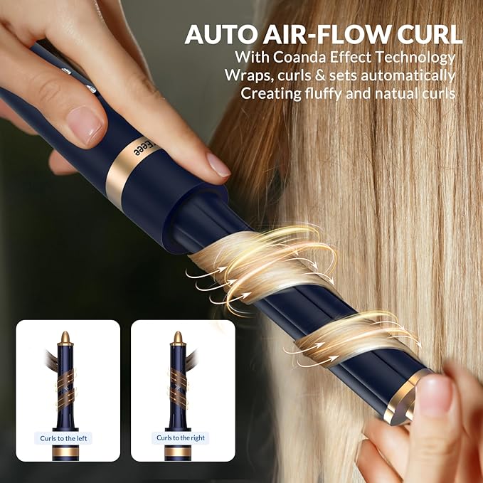 4-in-1 Hot Air Styler & Hair Dryer Brush – 110,000 RPM High-Speed Brushless Ionic Blow Dryer for Fast Drying, Curling, Straightening, Suitable for All Hair Styler - No Heat Damage