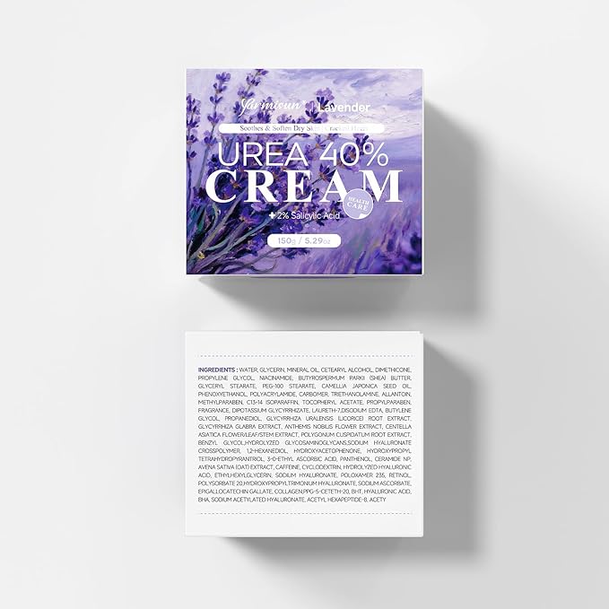 Urea Cream 40 Percent Foot Cream Maximum Strength with Hyaluronic for Dry Skin Cracked Heels Callus Remover