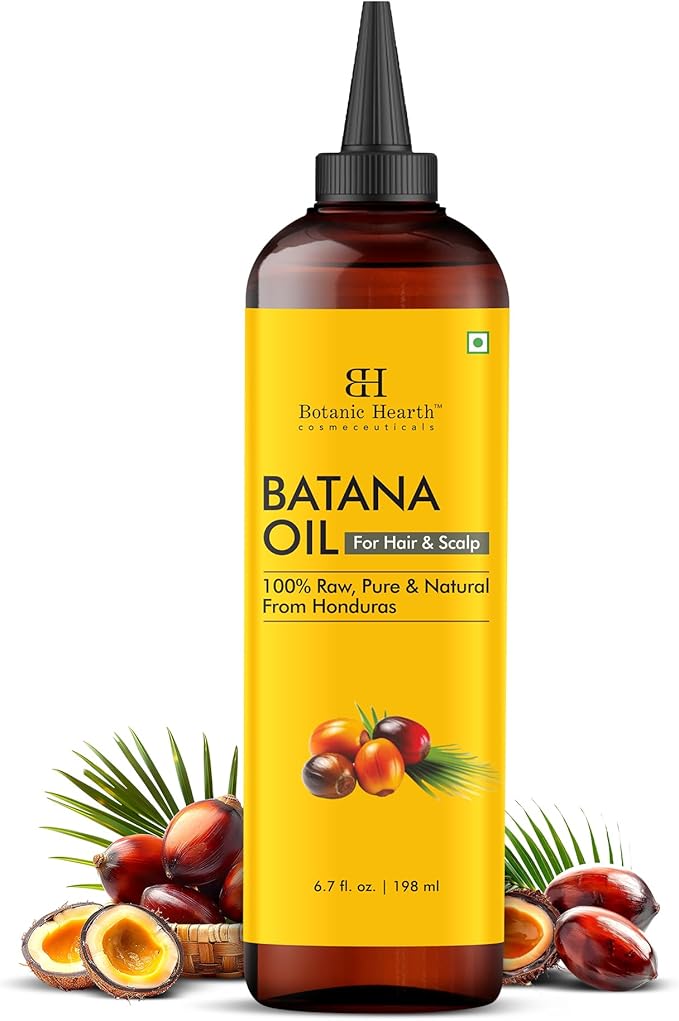 Botanic Hearth Batana Oil for Hair & Scalp – 100% Raw, Pure & Natural from Honduras, Nourishing Hair Growth & Scalp Care Oil – 6.7 fl oz / 198 ml