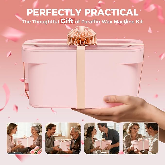 7000ml Paraffin Wax Machine for Hands and Feet, Hand Wax Paraffin Machine Bath with 4.4 lbs Paraffin Wax Refills for Hands, Feet, Elbows & Body to Relieve Stiff Muscles & Joints