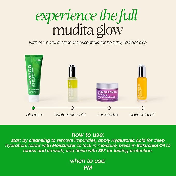 Mudita Earth Bamboo Microdermabrasion Facial Scrub – 4oz | Dermatologist-Tested Exfoliator Cleanser for Face & Body, Acne & Blackheads | Shea Butter & Lactic Acid - Vegan, Fragrance-Free, Sulfate-Free