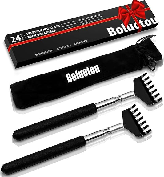 2 Pack Portable Extendable Back Scratcher, Stainless Steel Telescoping Back Scratcher with Beautiful Present Packaging