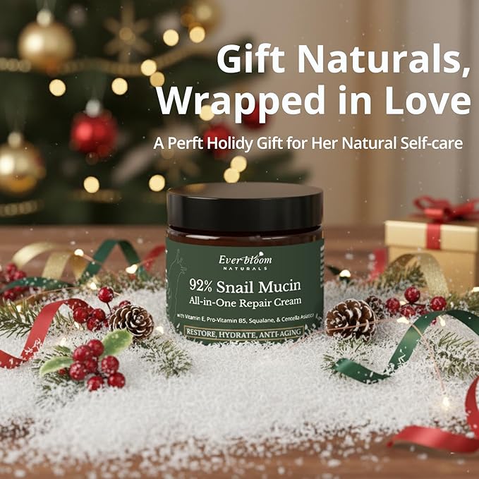 92% Snail Mucin Face Moisturizer Cream Large 7oz with CICA, Squalane & Vitamin E, Hydrating Korean Skin Care, Repair Cream for Soft and Glowy Skin, Acne Skin Care, Centella Asiatica