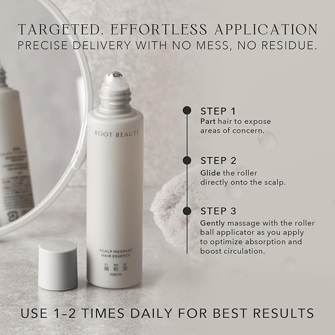 Kiwabi Root Beauté Regrowth Hair Serum – Lightweight Hair Growth Serum for Men and Women – Help Prevent Hair Loss for Thicker, Stronger Strands – Fragrance-Free & Fast-Absorbing (2.1 fl oz)