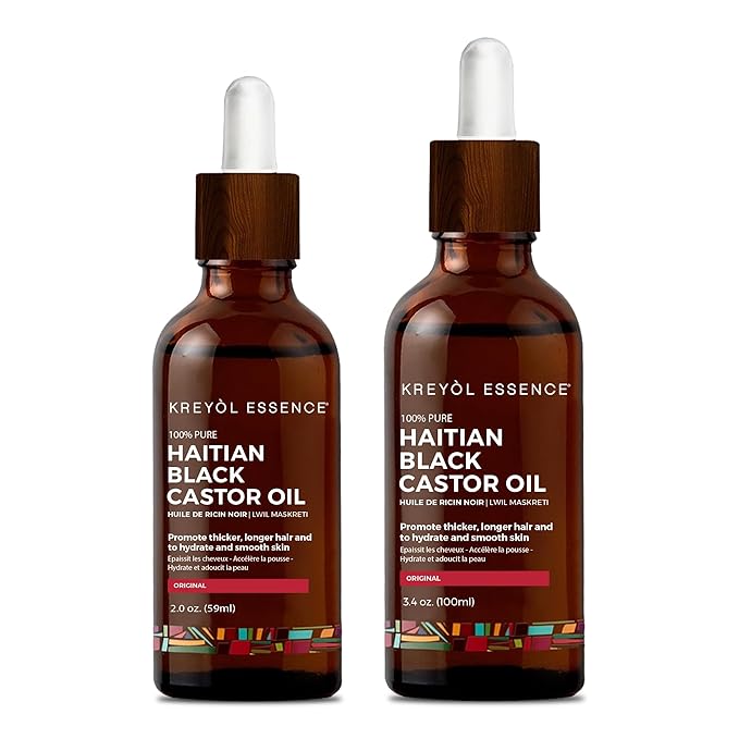 Kreyol Essence Haitian Black Castor Oil – Original Duo, 2 fl oz and 3.4 fl oz