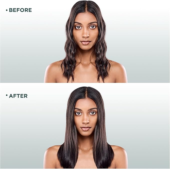 Prizm Hair Straightener Brush, 20s Fast Heating, Negative Ions Hair Straightening Brush with Less Frizz, 4 Temp Settings & LED Display, Anti-Scald Design, Gift for Women, Dual Voltage, Dark Green