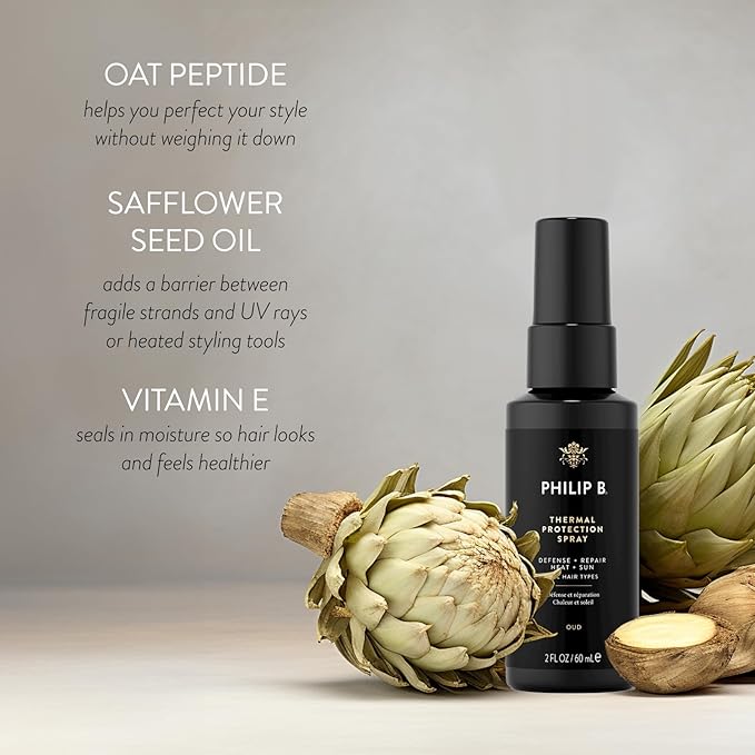 PHILIP B Thermal Protection Spray 2 oz. (60 ml) | Plump, Shine & Protect Hair from Heated Hair Tools