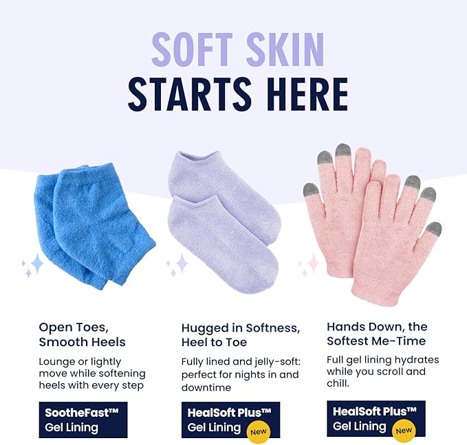 Dr. Frederick’s Original Moisturizing Gel Socks for Men & Women – Dry Feet & Cracked Heel Treatment – Full Foot Gel Lining with Mango Butter, Shea Butter, Jojoba & Coconut Oil (Lilac Leisure)