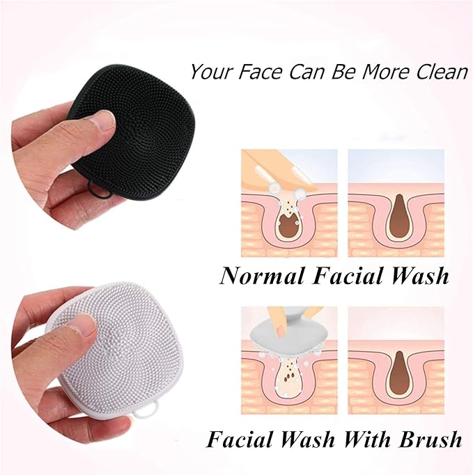 Face Scrubber 2Pack Silicone Face Scrubber for Men, Facial Cleansing Brush Silicone Face Wash Brush Manual Waterproof Cleansing Skin Care Face Brushes for and Exfoliating