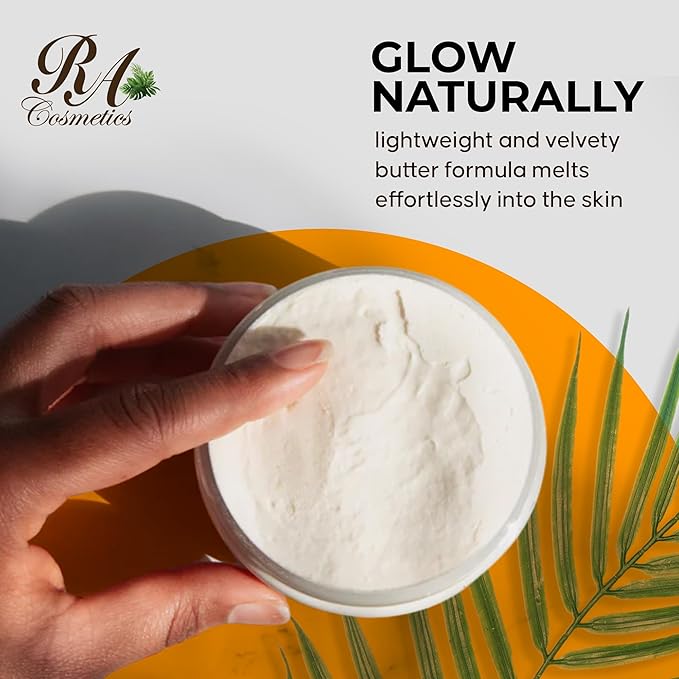 RA COSMETICS Whipped Shea Butter Lemongrass - 100% Pure and Natural African Shea Butter - Ultimate Handcrafted Moisturizer with Essential Vitamins for Radiant Skin and Luscious Hair - 6oz Jar