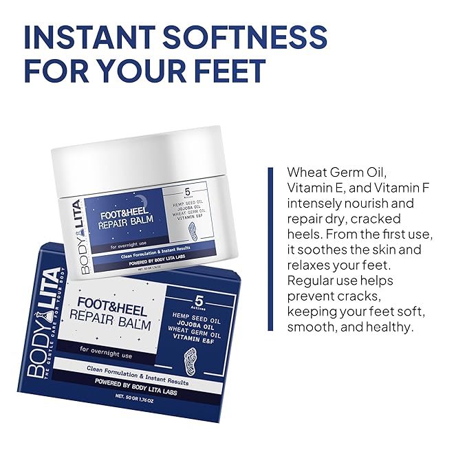 Foot & Heel Repair Balm, Heel Balm for Dry Cracked Feet, Exfoliator and Moisturizer for Dry Skin, 1.76 Oz (3)