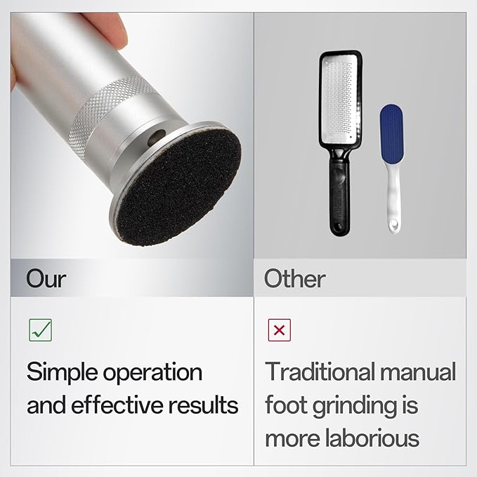 New Version Electric Foot File - Electric Callus Remover for feet,Adjustable Speed Foot File with 60 Pcs Sandpaper Discs for Men & Women Dead Dry Calluses and Cracked Heels,Professional Pedicure Tool