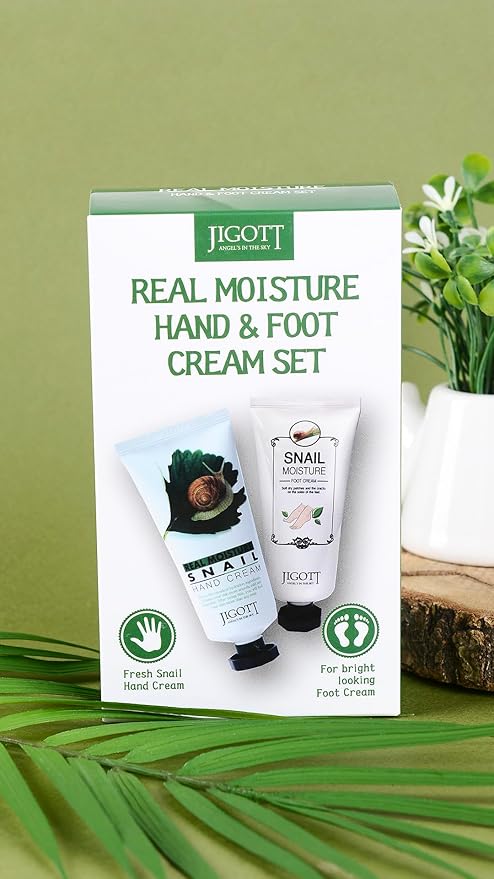 Jigott - Real Moisture Snail Hand & Foot Cream Set 3.4 FL OZ/100ml Each