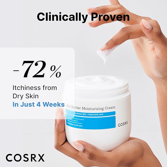 COSRX Barrier Moisturizing Cream - Body and Face Moisturizer for Dry Skin with Ceramide & Hyaluronic Acid, Unscented Hydrating Body Lotion, 15.2 fl.oz, Korean Skin Care, Stocking Stuffers