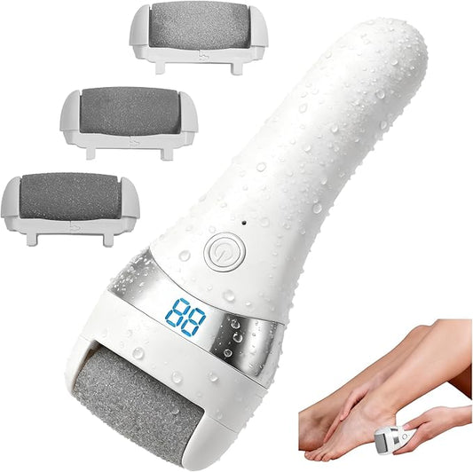 Electric Foot Callus Remover, Rechargeable Foot Care Tool with 3 Speed Settings, Waterproof Foot File, Portable Foot Dead Skin Remover, Smooth Heels, Home or Travel Spa Foot Care
