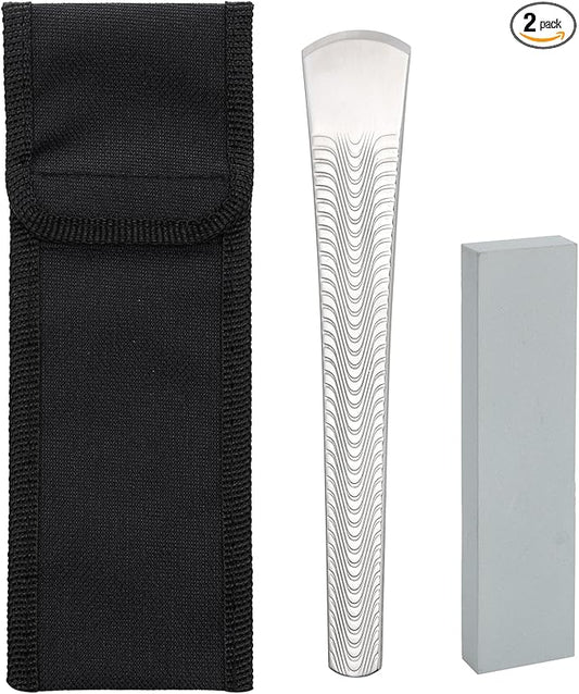 Segbeauty Stainless Steel Pedicure Tool Wide Blade Knife, Calloused Feet Remover Tool with Sharpening Stone, Corn Cuticle Callus Shaver for Feet, Foot Care at Home Pedicure Kit with Black Storage Bag