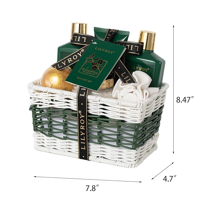 Christmas Gifts for Women - 7 Pcs Pampering Bath and Body Gift Basket Set for Women, Gift with Shower Gel | Valentine's, Birthday, Mothers Day Gifts for Mom, Perfect Gift Set for Mom All Occasion