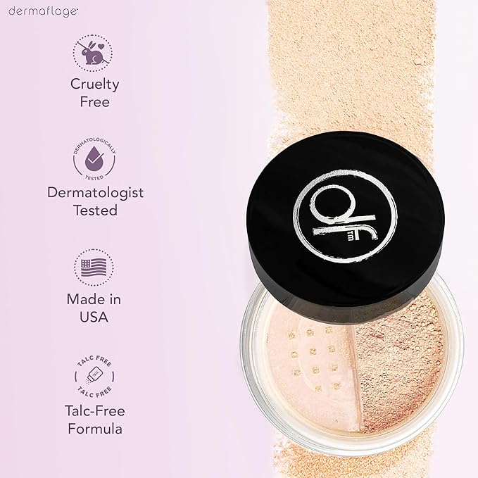 Dermaflage SPF Mineral Powder Sunscreen for Sensitive Skin, All Natural Sunscreen Powder, Broad Spectrum