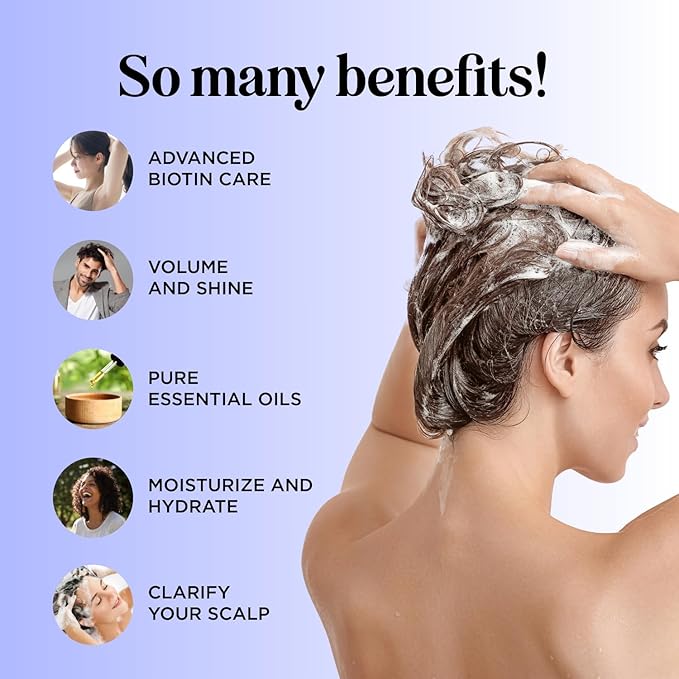 Folimax Biotin Shampoo for Thinning Hair - Volumizing Biotin Shampoo for Men & Women's Fine and Thin Hair with Zinc & Rosemary Oil - Color Safe Vegan Sulfate Silicone & Paraben Free (Citrus Scent)