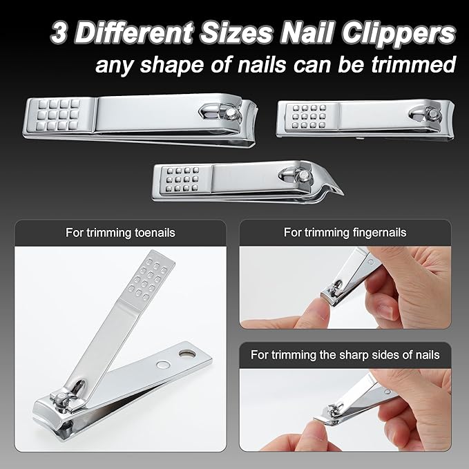 VOCOSTE Toenail Care Kit 13-Piece Ingrown Toenail Tools, Professional Grooming Set for Thick Nail Clipper Foot File Callus Removal & Pedicure