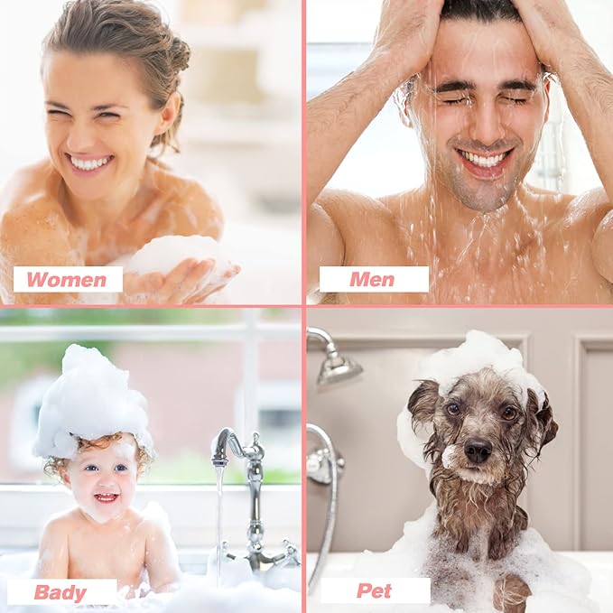 Silicone Body Scrubber, 2 in 1 Body Brush & Hair Scalp Brush for Shower and Bath, Easy Clean, Lathers Well, Stimulating Blood Circulation More Hygienic Than Loofah, Fit Women Men.Camo Purple